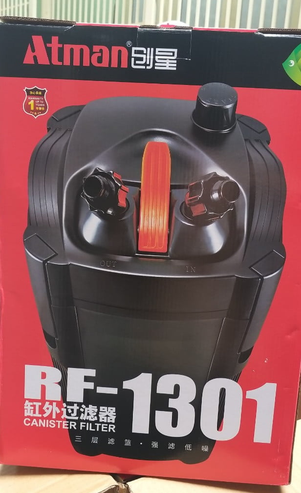 Atman RF-1301 canister filter with a power of 22W, the latest model replacing the Atman DF-1300, suitable for aquariums from 100L to 200L, 6 MONTH WARRANTY. - Aquascape & Planted Tank Guide