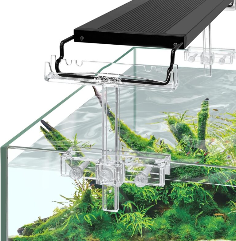 driamor Aquarium Light Riser Adjustable, Clear Acrylic Fish Tank LED Light Stand Aquarium Lamp Holder Bracket Kit 2pcs Transparent Support for Width 2.5-4.4 Inches Light with Extendable Bracket - Aqua Plants Hub