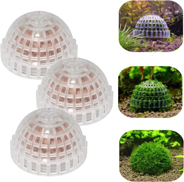 3 PCS Aquarium Moss Ball Holder Professional Aquarium Plant Holder Plastic Moss Ball Fish Tank Plant Holder with Filter Stone for Fish Tank Accessories - Aqua Plants Hub