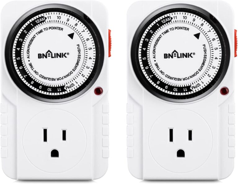 BN-LINK 24 Hour Plug-in Mechanical Timer Grounded for Aquarium, Grow Light, Hydroponics, Indoor Lighting, Home Appliances, ETL Listed 125VAC, 60 Hz, 1875W, 15A, 1/2HP (2 Pack) - Aqua Plants Hub