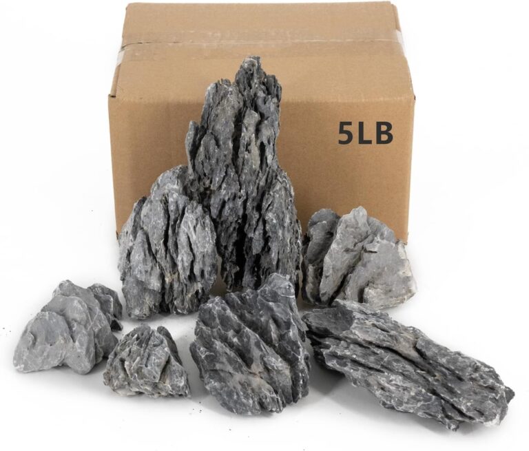 Aquarium Rocks Seiryu Stones Natural Hardscape Stone for Aquariums, Fish Tanks, Bonsai, Terrariums, Wargaming Dioramas, Indoor or Outdoor Gardens-5lb(2-6 Inch) - Aqua Plants Hub