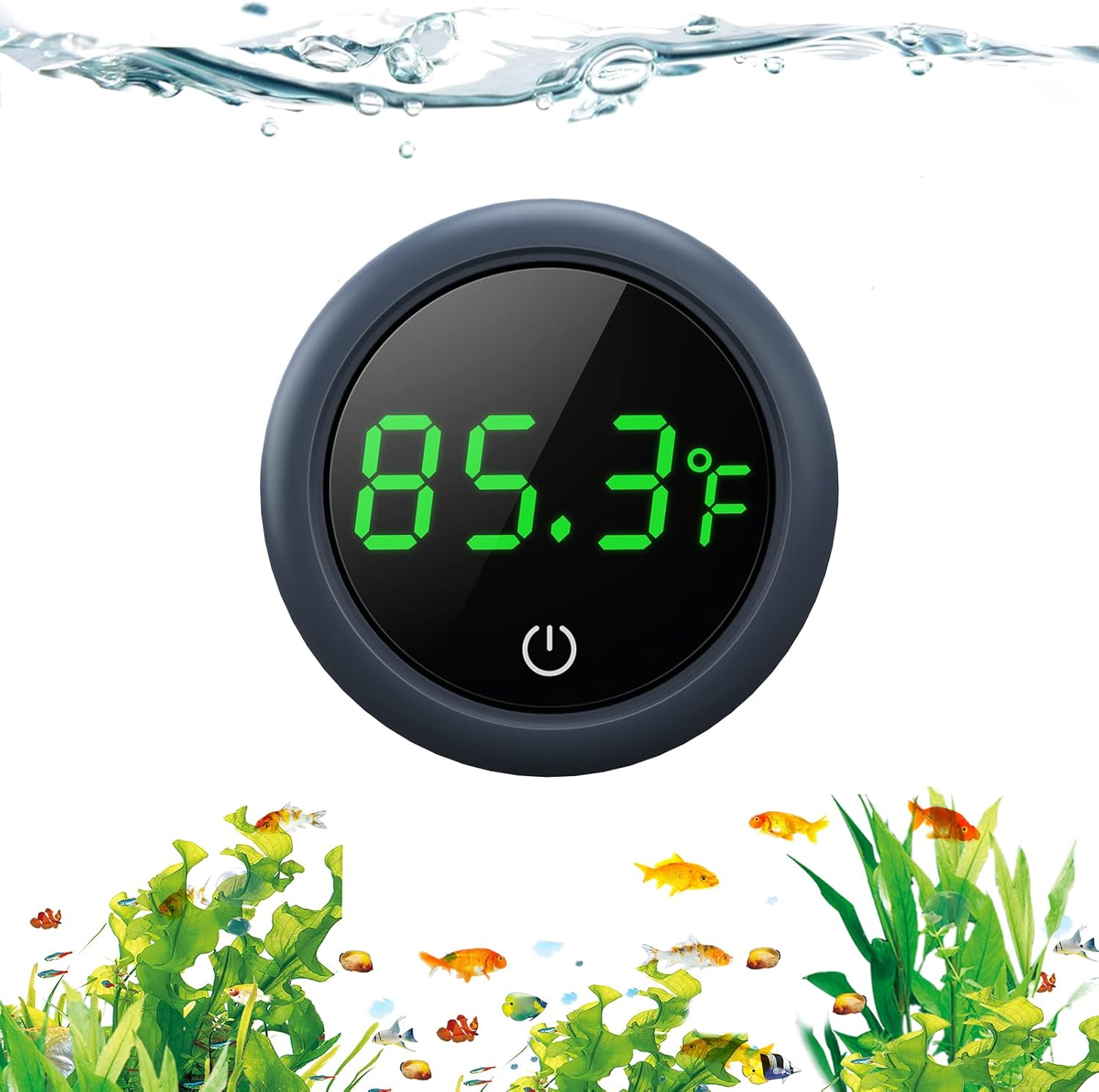 PAIZOO Fish Tank Digital Thermometer Accurate LED Display to ±0.9°F Tank Thermometer Aquarium Temperature Measurement Suitable for Fish, Axolotl, Turtle or Aquatic - DIGITEN stick-on digital aquarium thermometer - Aqua Plants Hub