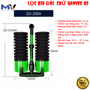 LỌC BIO ĐÔI QANVEE QS-100A & QS-200A ( CÓ NGĂN CHỨA VẬT LIỆU LỌC ) | CỬA HÀNG CÁ CẢNH VÀ THIẾT BỊ LỌC NƯỚC HỒ CÁ MỘC VINH AQUA - Lọc Bio Đôi – Lọc Sinh Học Cho Bể Cá/ Tép - Aquascape & Planted Tank Guide