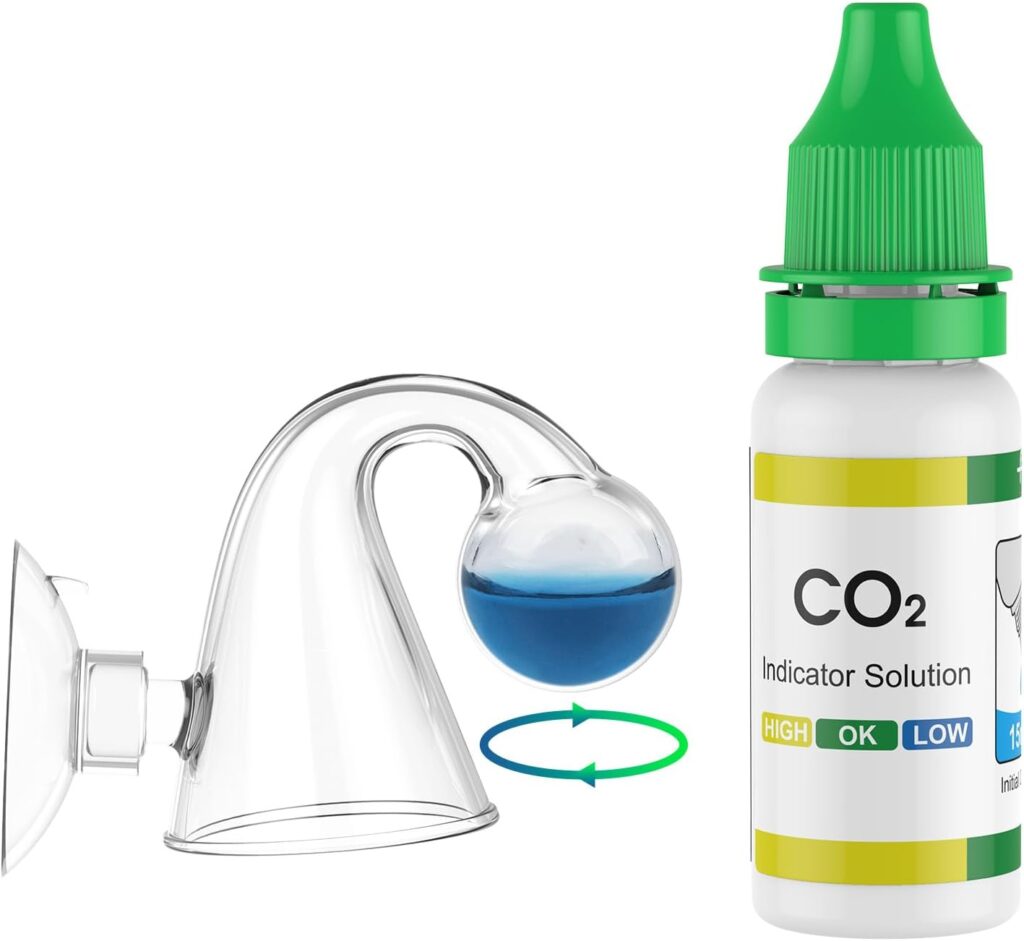 Pawfly Glass CO2 Drop Checker for Aquarium CO2 Indicator for Planted Fish Tank CO2 Monitor Kit with Solution & Suction Cups CO2 Detector Aquarium CO2 Tester Fish Tank Carbon Dioxide Checker - Đếm Giọt CO2 Mufan - Aqua Plants Hub