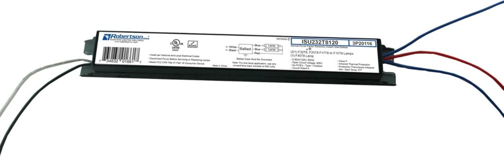 Robertson ISU232T8120 (3P20116) Electronic Fluorescent Ballast, for 1 or 2 T8 Fluorescent Lamps Between 17W-32W (F17T8 Through F32T8) or 1 F40T8 Lamp, Instant Start, 120V (Qty 1) - Aqua Plants Hub