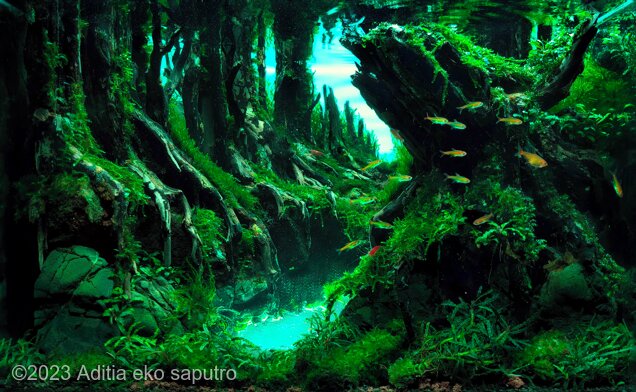 Green forest — aquascape layout