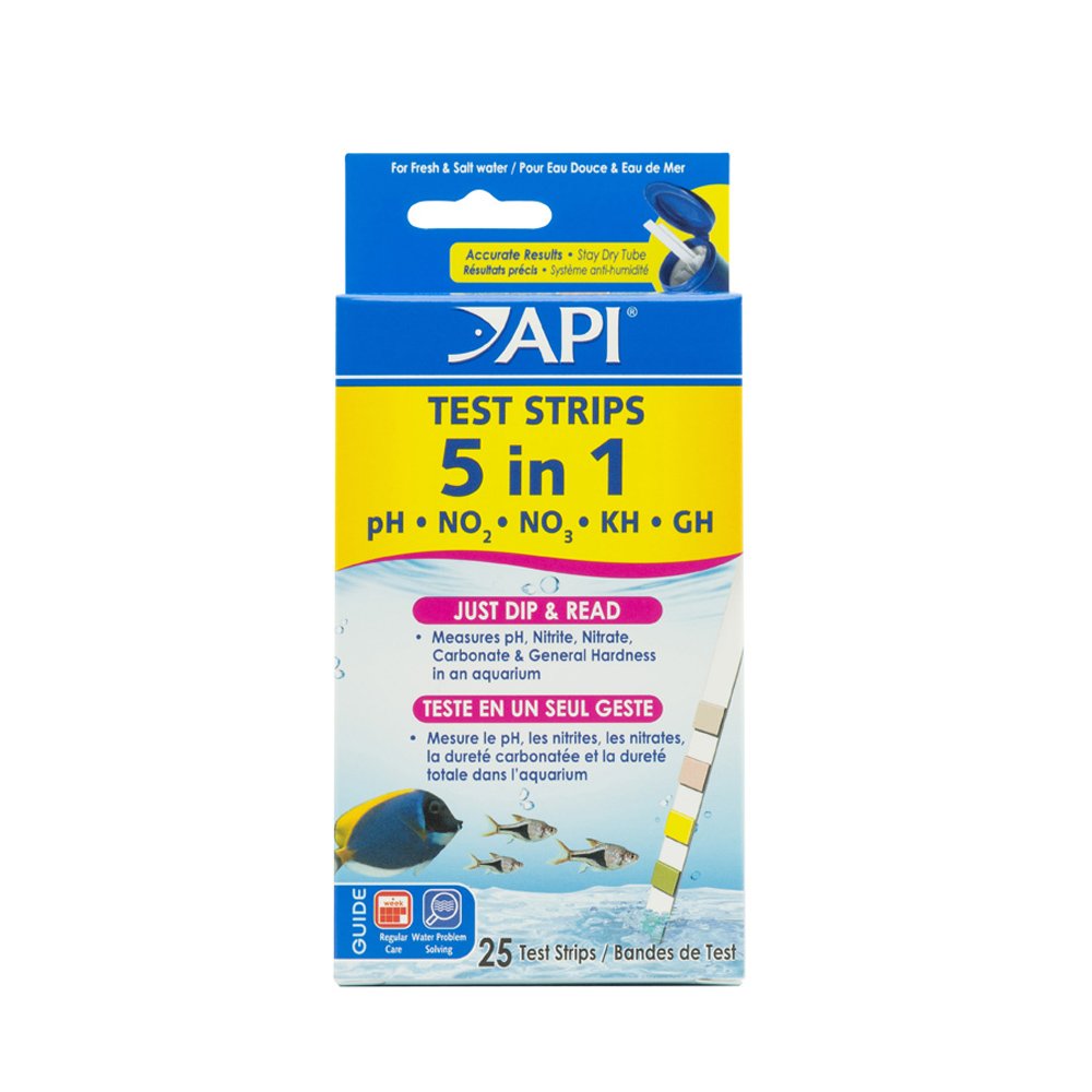 API 5-in-1 Test Strips Freshwater and Saltwater Aquarium Test Strips 25-Count Box - Aqua Plants Hub