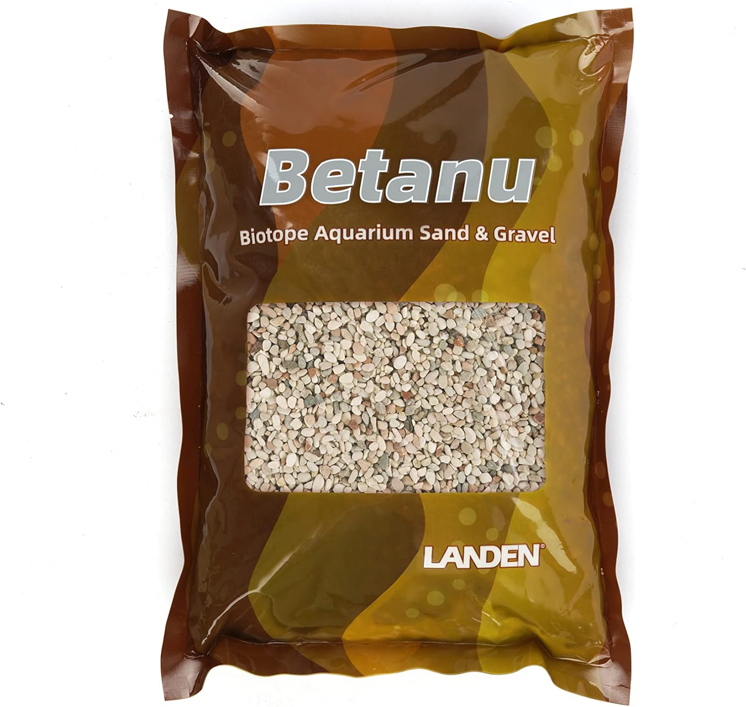 LANDEN Betanu Aquascape Sand for Aquarium Landscape, Natural Cosmetic Gravel, Granite Sand, Fish Tank Decorative Sand, Coarse Sand for Plants, Small Pea Gravel, Light Colored Gravel 3-5mm 2L (7lbs) - Aqua Plants Hub