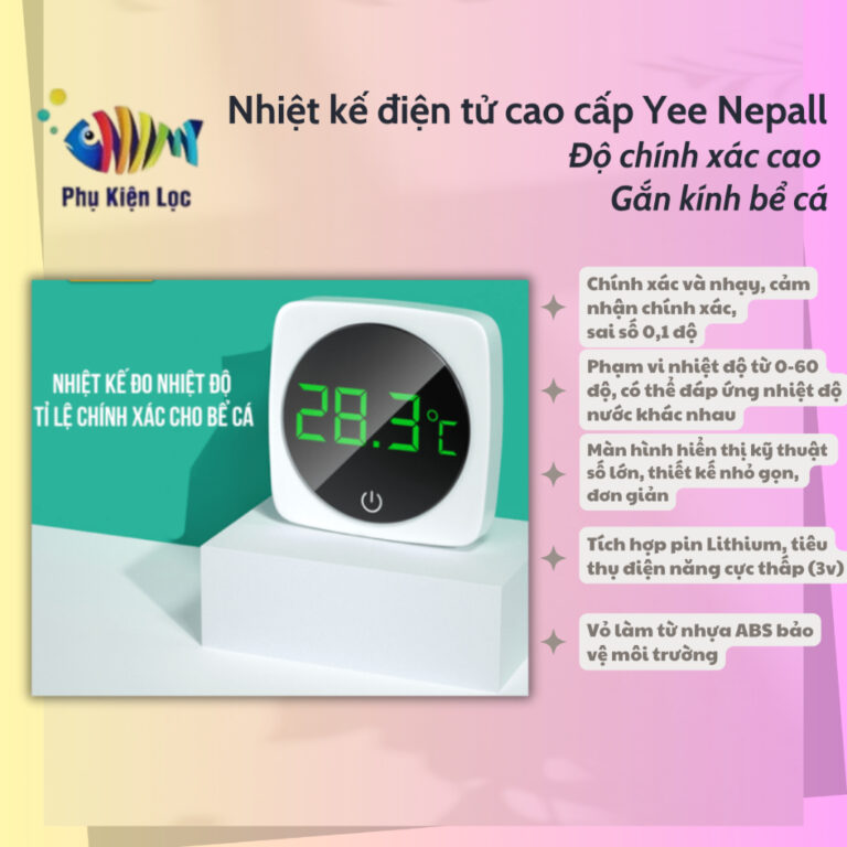 Nhiệt kế digital dán kính - Aqua Plants Hub