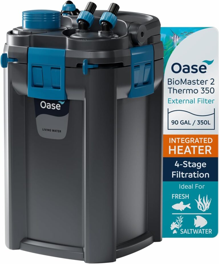 OASE BioMaster 2 Thermo 350 Canister Filter for Aquariums – External Aquarium Filter with Built-in Heater – EasyClean Pre-Filter, Quiet Operation – Freshwater & Saltwater, Up to 90 Gallons - Aqua Plants Hub