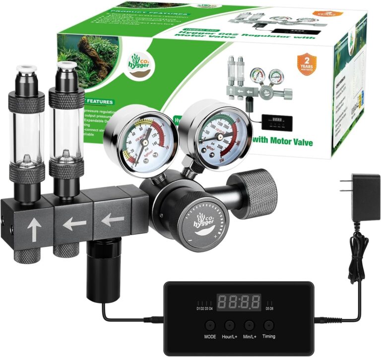 Upgraded Aquarium CO2 Regulator with Motorized Valve, Dual Stage Adjustable Pressure, Expandable for Two Tanks, Includes Timer and Bubble Counters for CO2 Aquarium System - Aqua Plants Hub