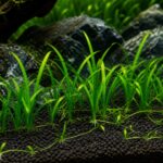 Dwarf Sagittaria subulata ribbon grass stolons in planted tank