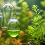 Glass CO2 drop checker lime green in planted aquarium